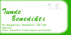 tunde benedikti business card